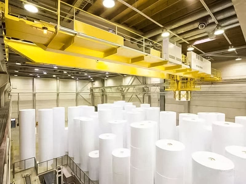 double overhead crane in paper factory