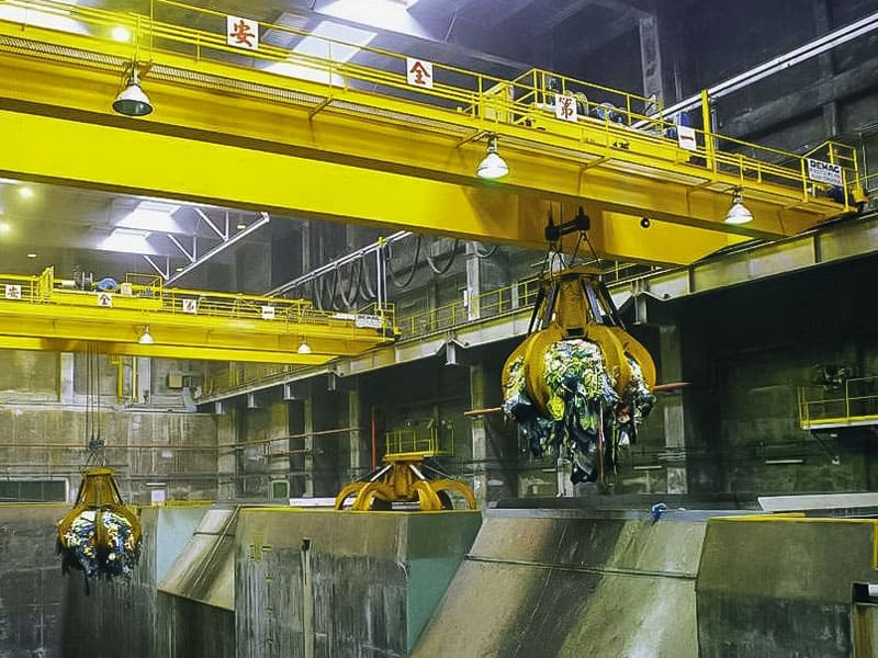 industrial double girder crane with grab